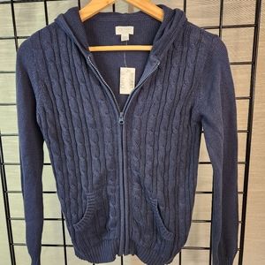 PLACE girls zip cardigan Large 10/12 NWT Navy School Uniform